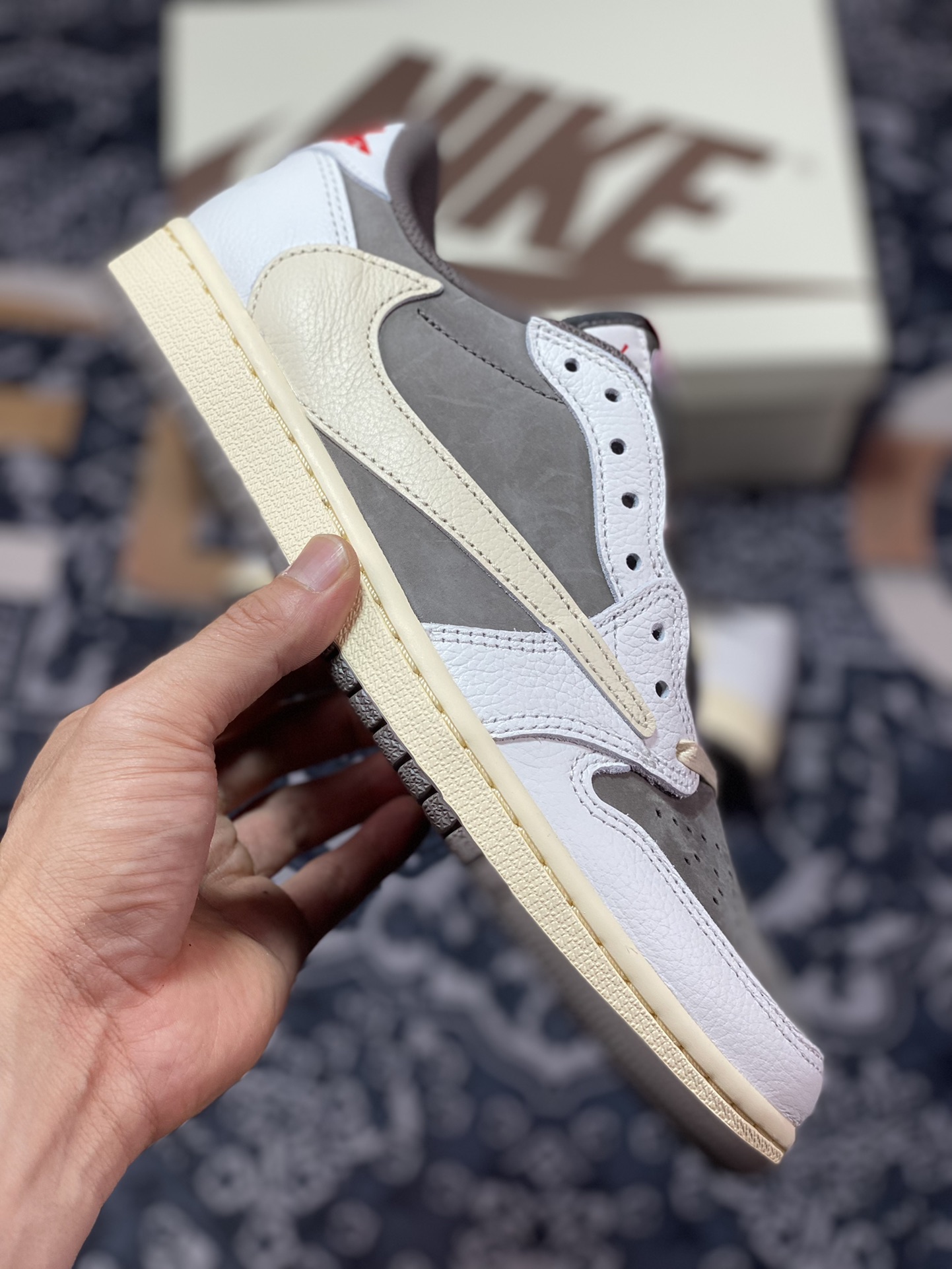 ”””aj1 ””1 Jordan generation classic low-top cultural versatile casual sports basketball shoes ”Co-branded reverse mocha brown and white barb” 7866-162”