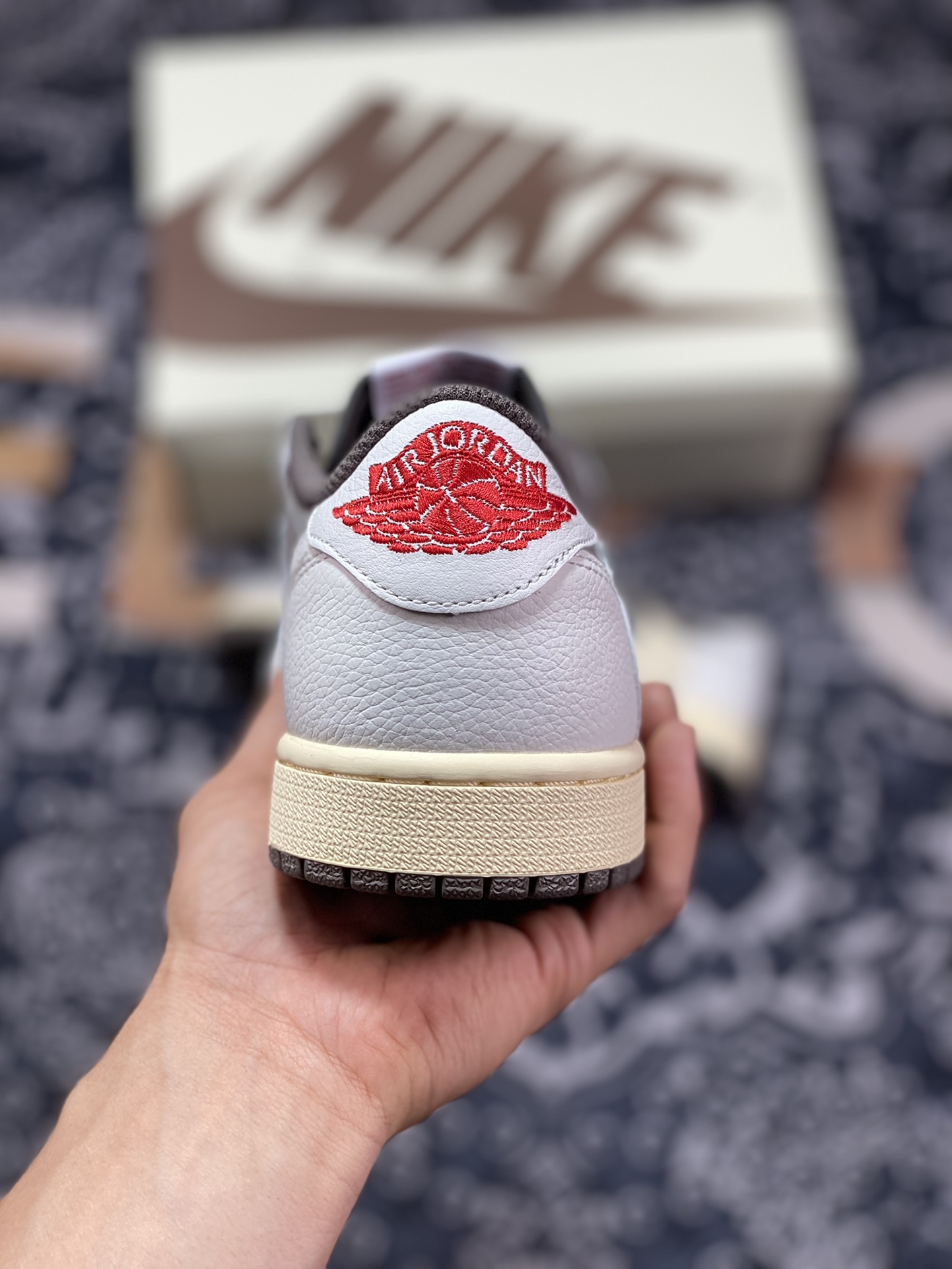 ”””aj1 ””1 Jordan generation classic low-top cultural versatile casual sports basketball shoes ”Co-branded reverse mocha brown and white barb” 7866-162”