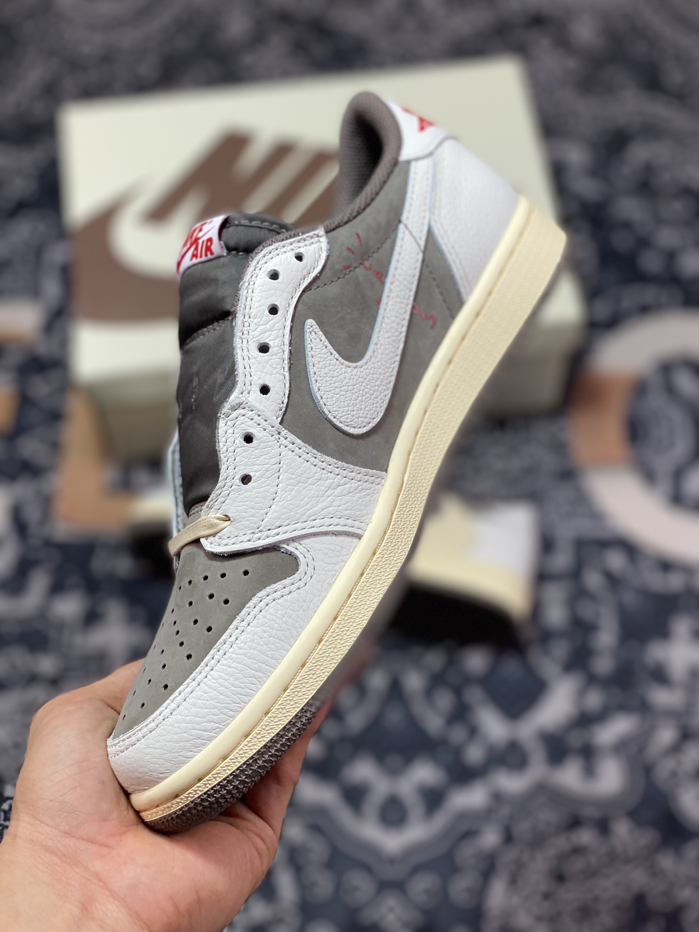 ”””aj1 ””1 Jordan generation classic low-top cultural versatile casual sports basketball shoes ”Co-branded reverse mocha brown and white barb” 7866-162”