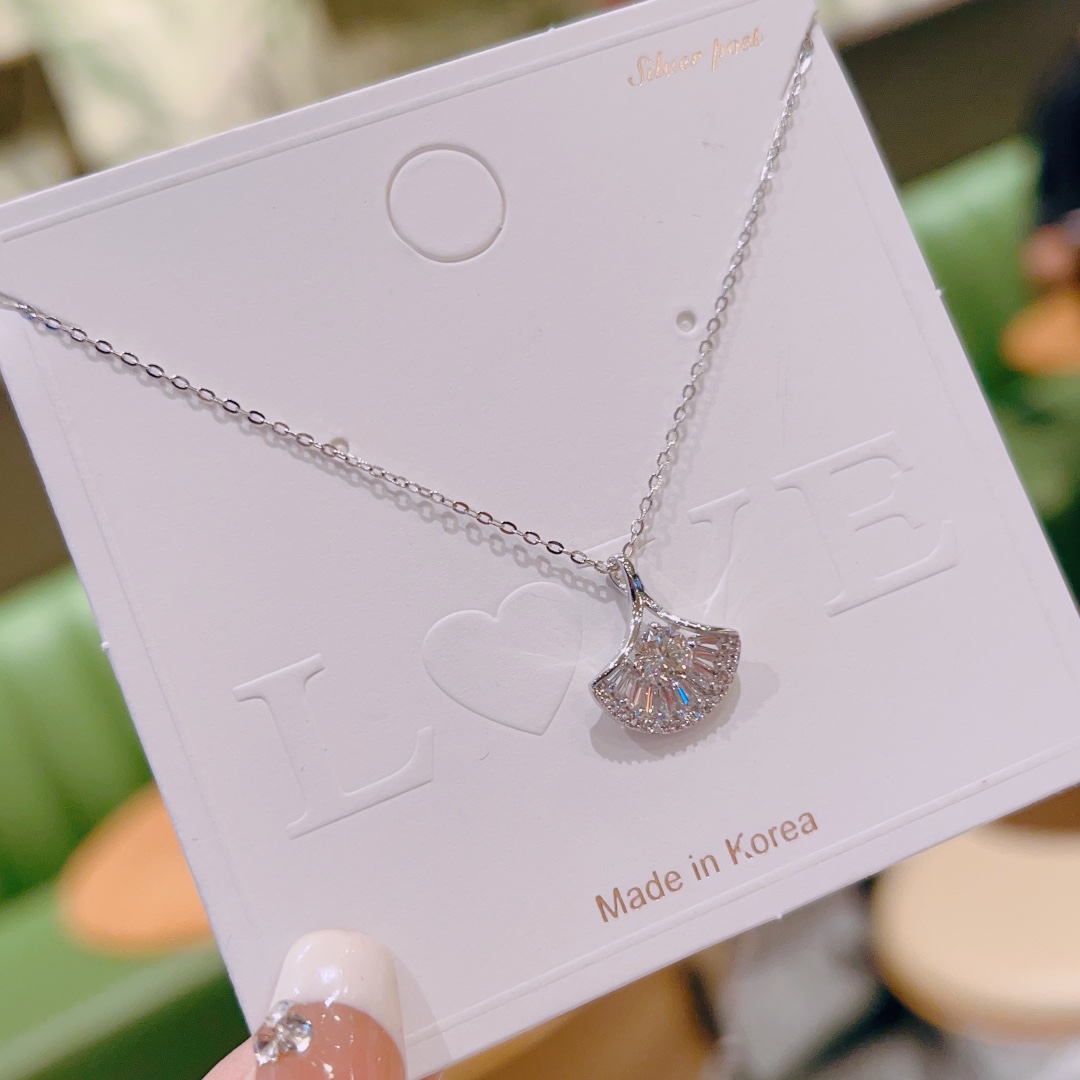 Hochglanzpoliertes Silber Moissanit Kette Verspielt Geburtstag Silber