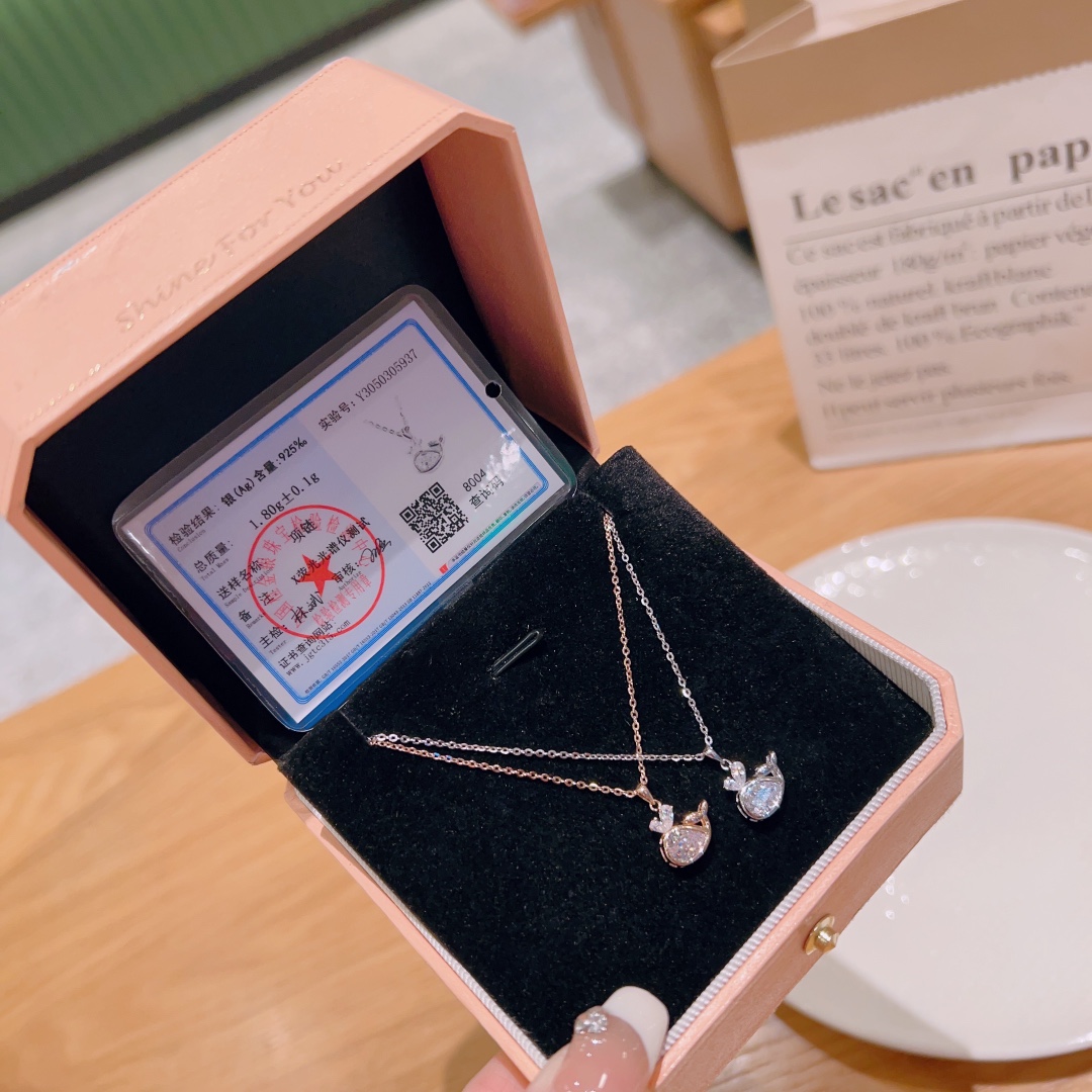 Low Allergy Silver Necklace Romantic Father's Day Silver