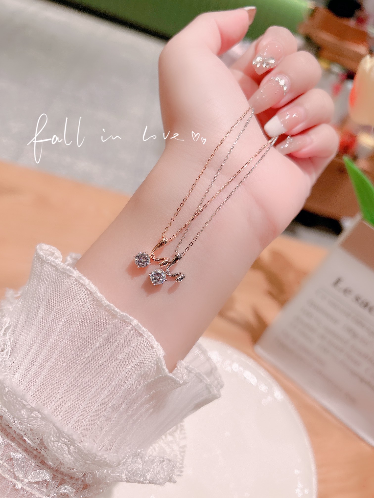 ラグジュアリーファインシルバーネックレスゴールド プロポーズ