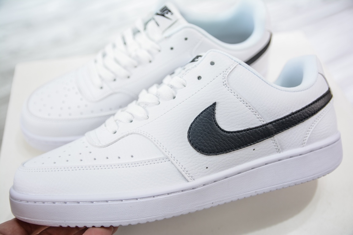 E NIKE COURT VISION LOW white and black low-cut versatile breathable casual sports sneakers CD5463-101