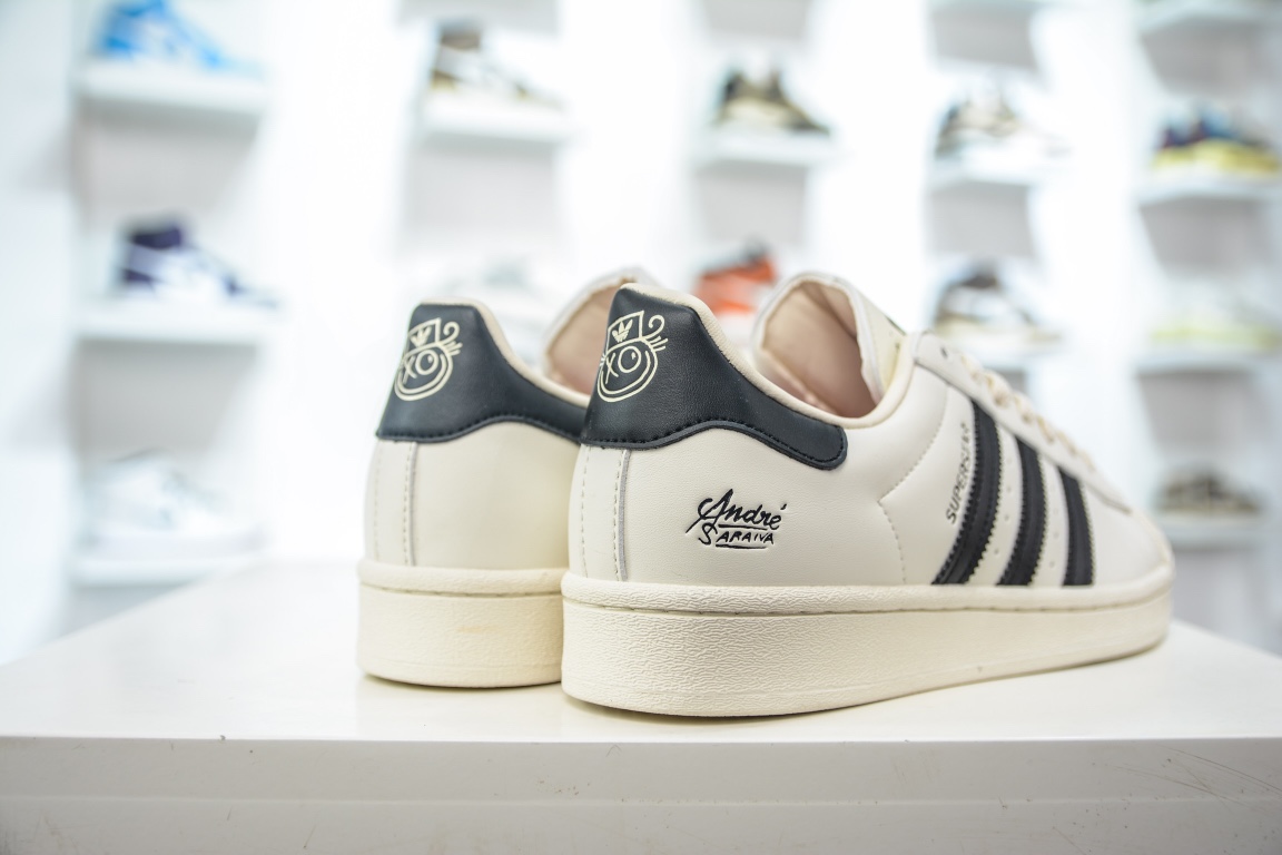 E Andre Saraiva x Adidas Originals Superstar joint beige black GZ2203