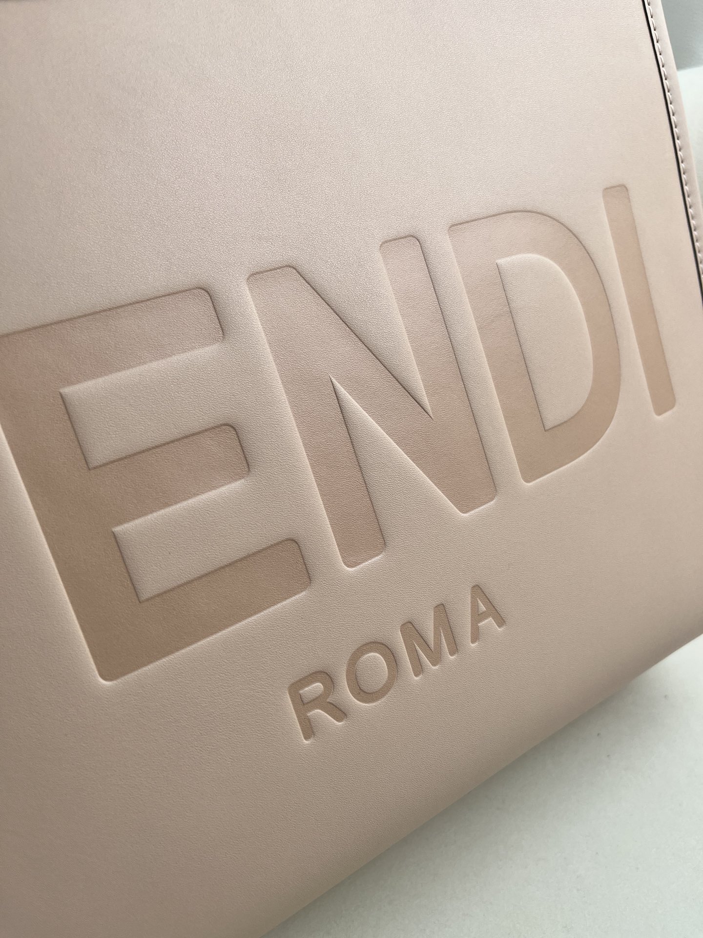 Fendi Sunshine Medium Pink Leather Tote Bag with Embossed Logo 6 i1685169362 1081 4