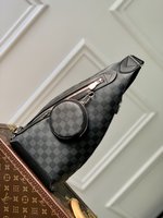 Louis Vuitton Belt Bags & Fanny Packs Crossbody & Shoulder Bags Black Grid Splicing Monogram Canvas Cowhide M30936