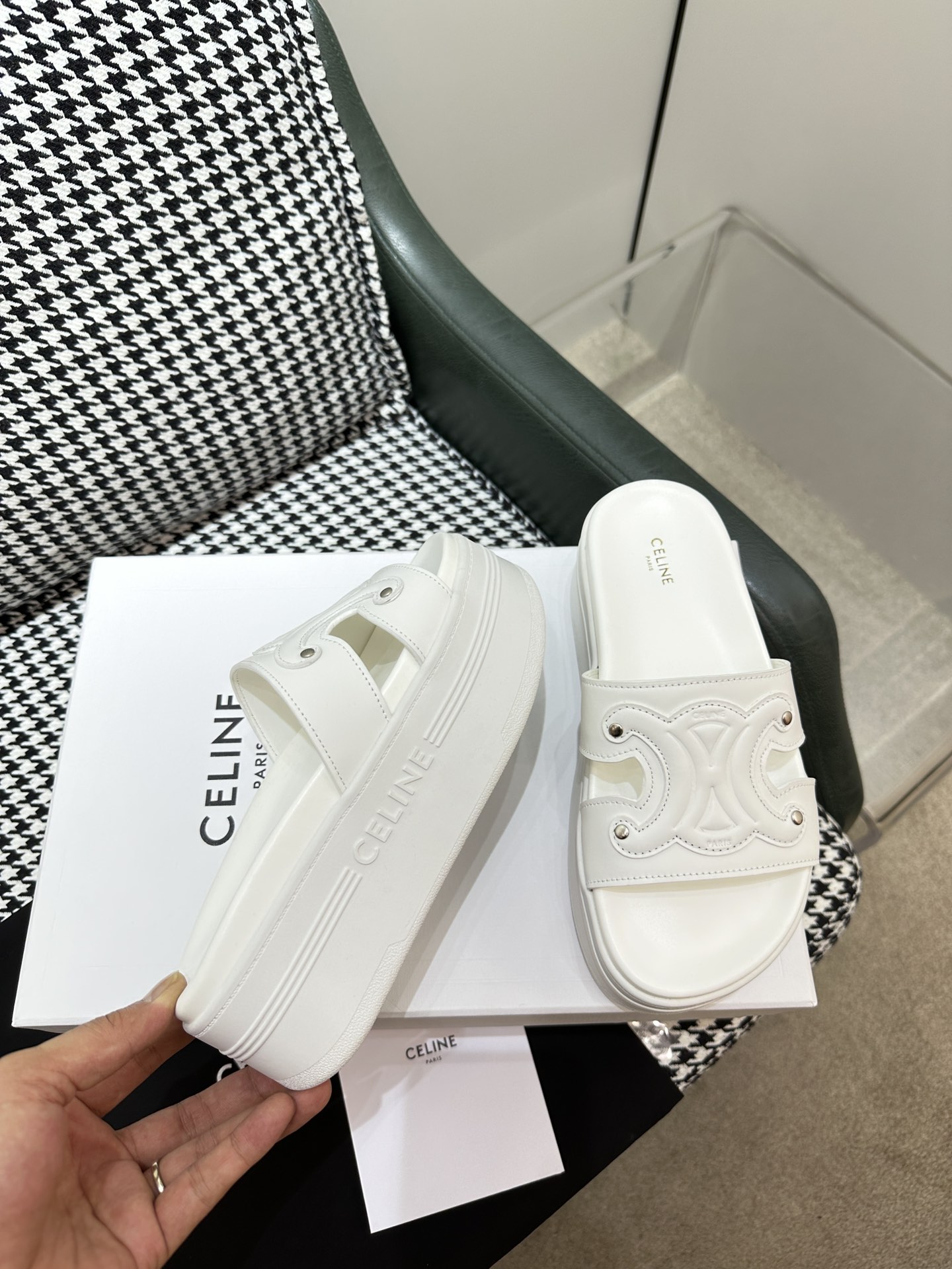 CELINE2023ss凯旋门拖鞋C