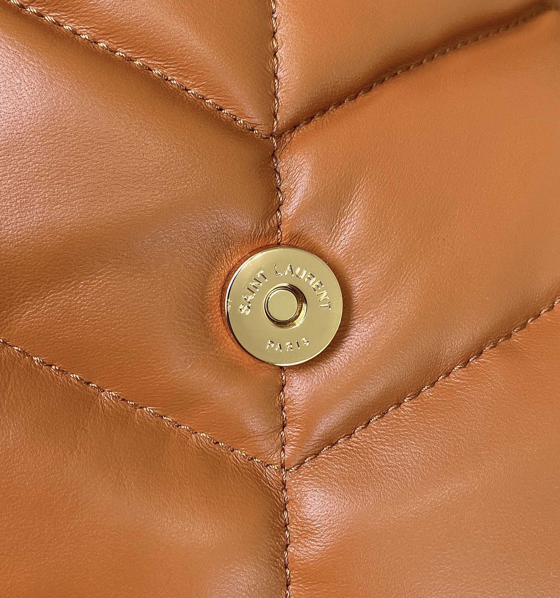 Yves Saint Laurent Loulou Puffer Caramel Lambskin Bag with Gold Hardware 5 i1685177730 268 3