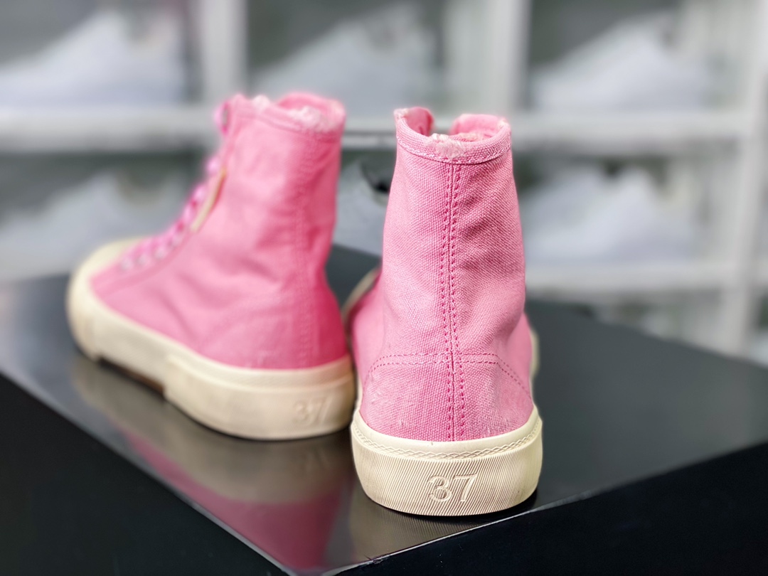 Balenciaga Paris High-top Canvas Paris summer series high-top sneakers ”rag light pink, beige and old” 688756 W2RC3 5592