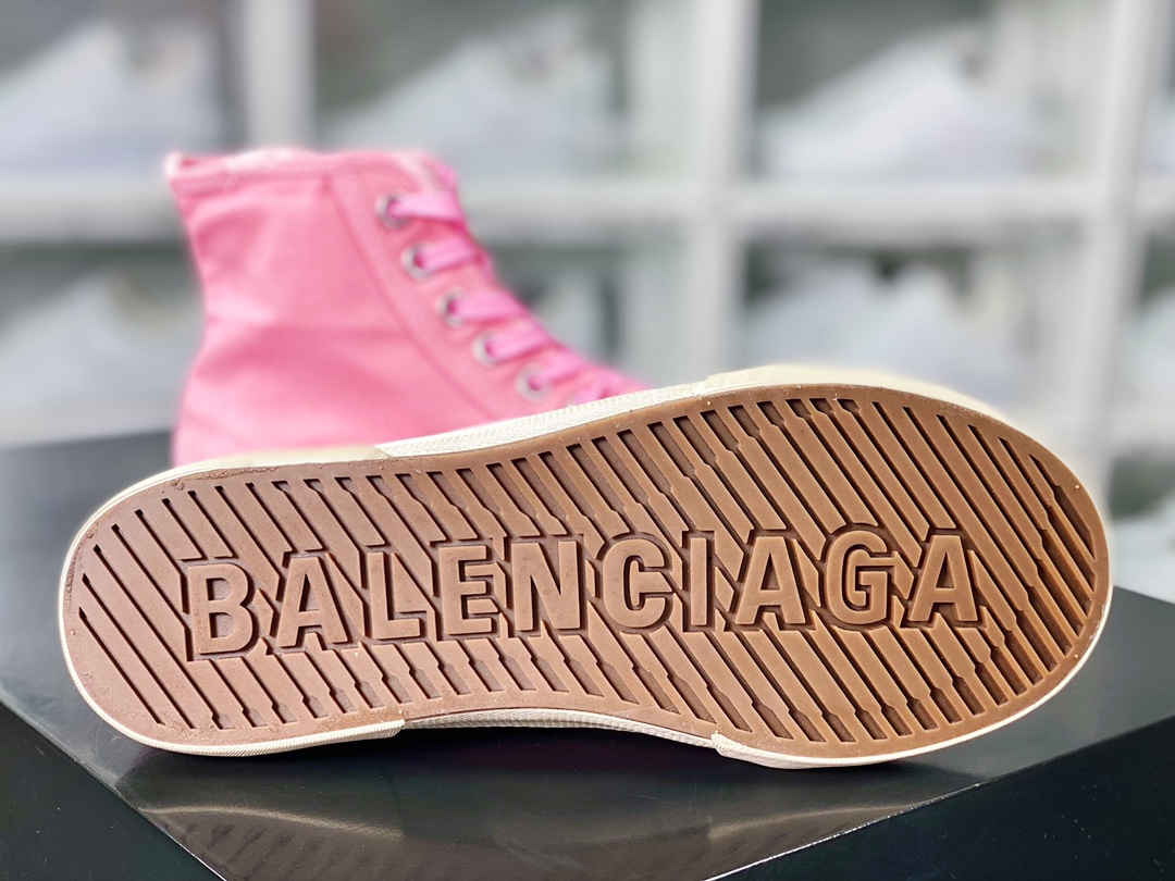 Balenciaga Paris High-top Canvas Paris summer series high-top sneakers ”rag light pink, beige and old” 688756 W2RC3 5592