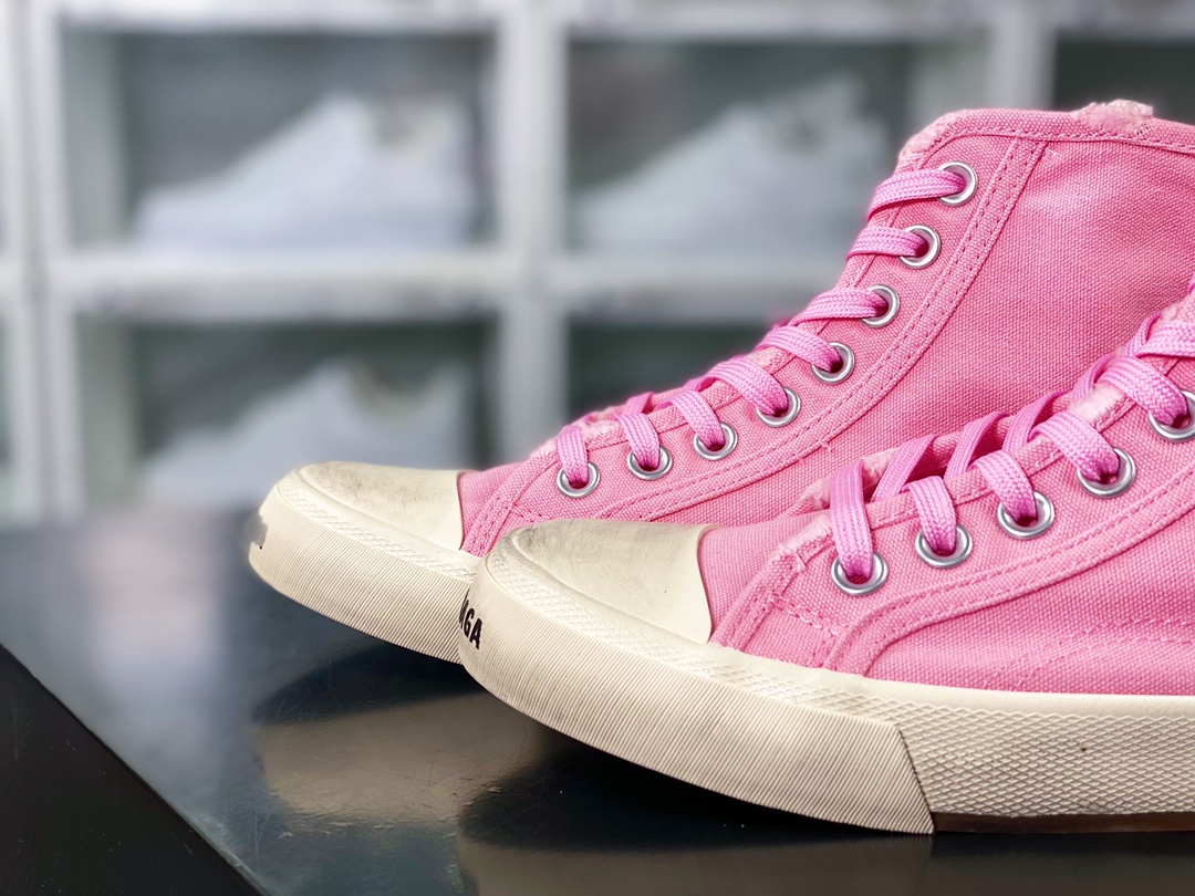 Balenciaga Paris High-top Canvas Paris summer series high-top sneakers ”rag light pink, beige and old” 688756 W2RC3 5592