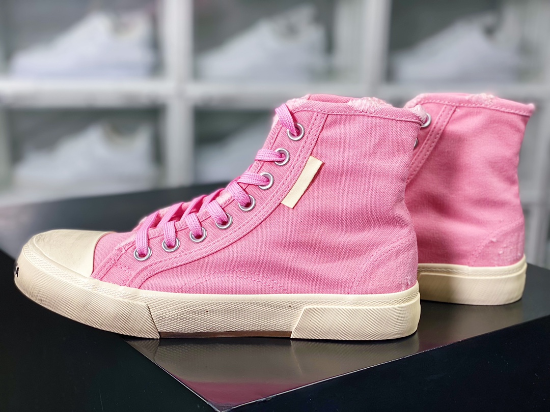 Balenciaga Paris High-top Canvas Paris summer series high-top sneakers ”rag light pink, beige and old” 688756 W2RC3 5592