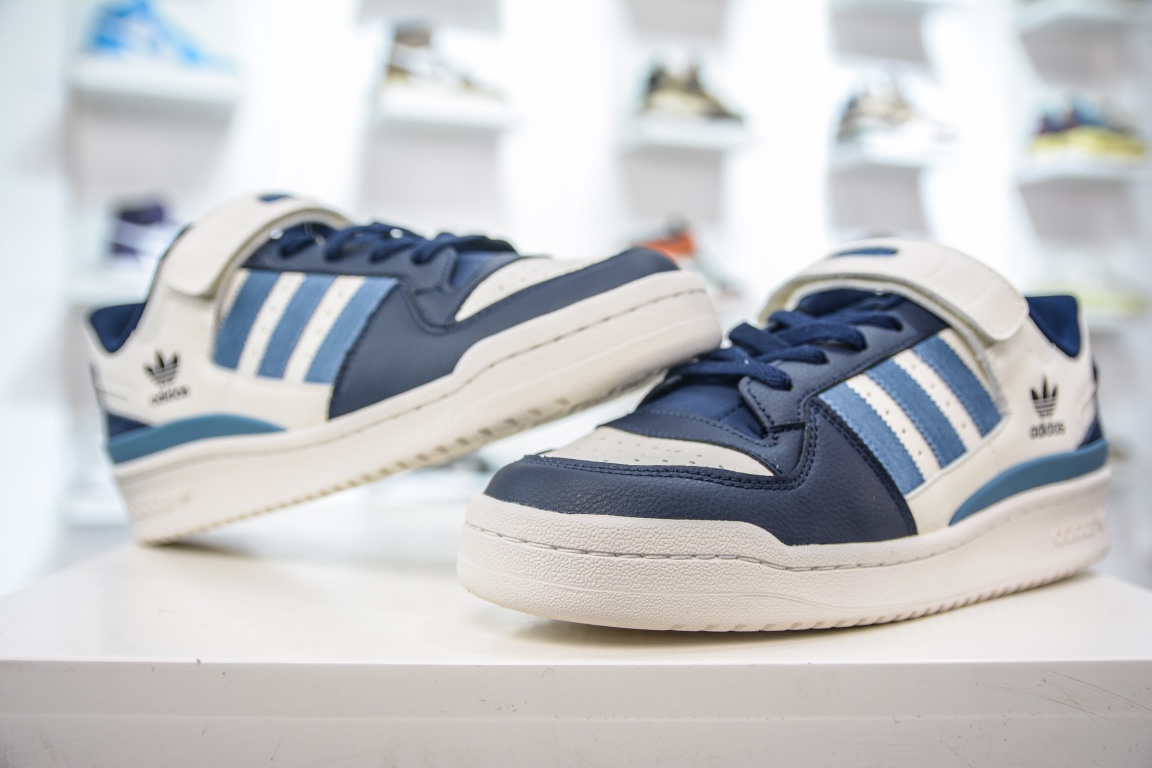 E Pure Original Adidas Originals Forum 84 Low Navy Blue GX2162