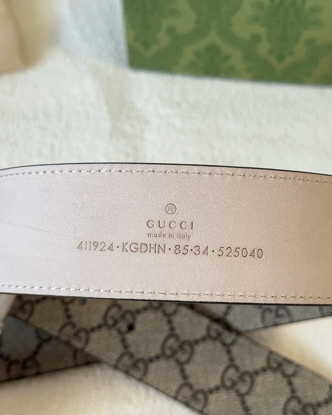 Gucci皮带4.0印花进口防水面料内衬原版砂底配以经典互扣式花纹GG铜金属扣头原单品质专柜同款