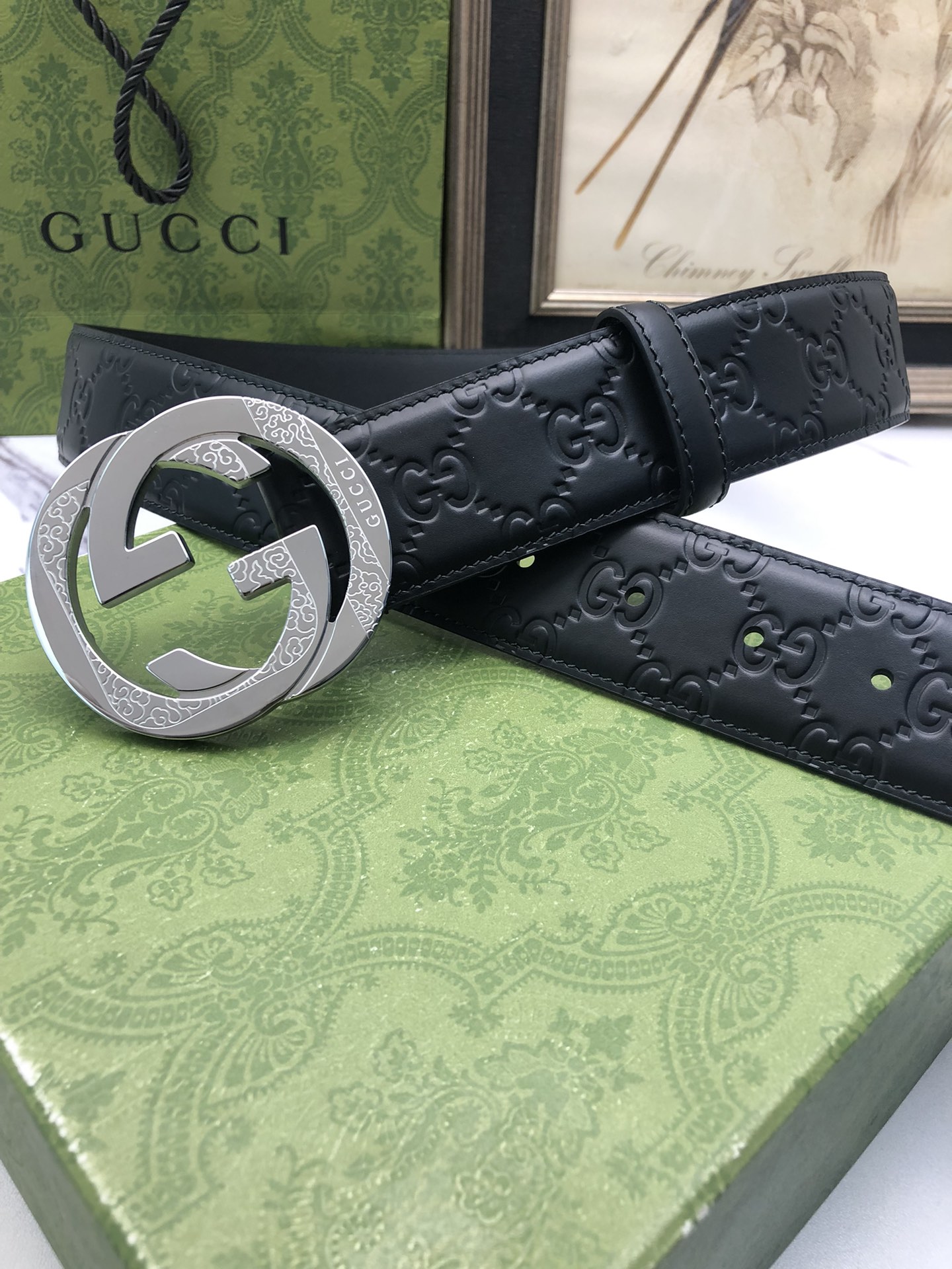 古驰原单头层牛皮压G面内衬头层小牛皮