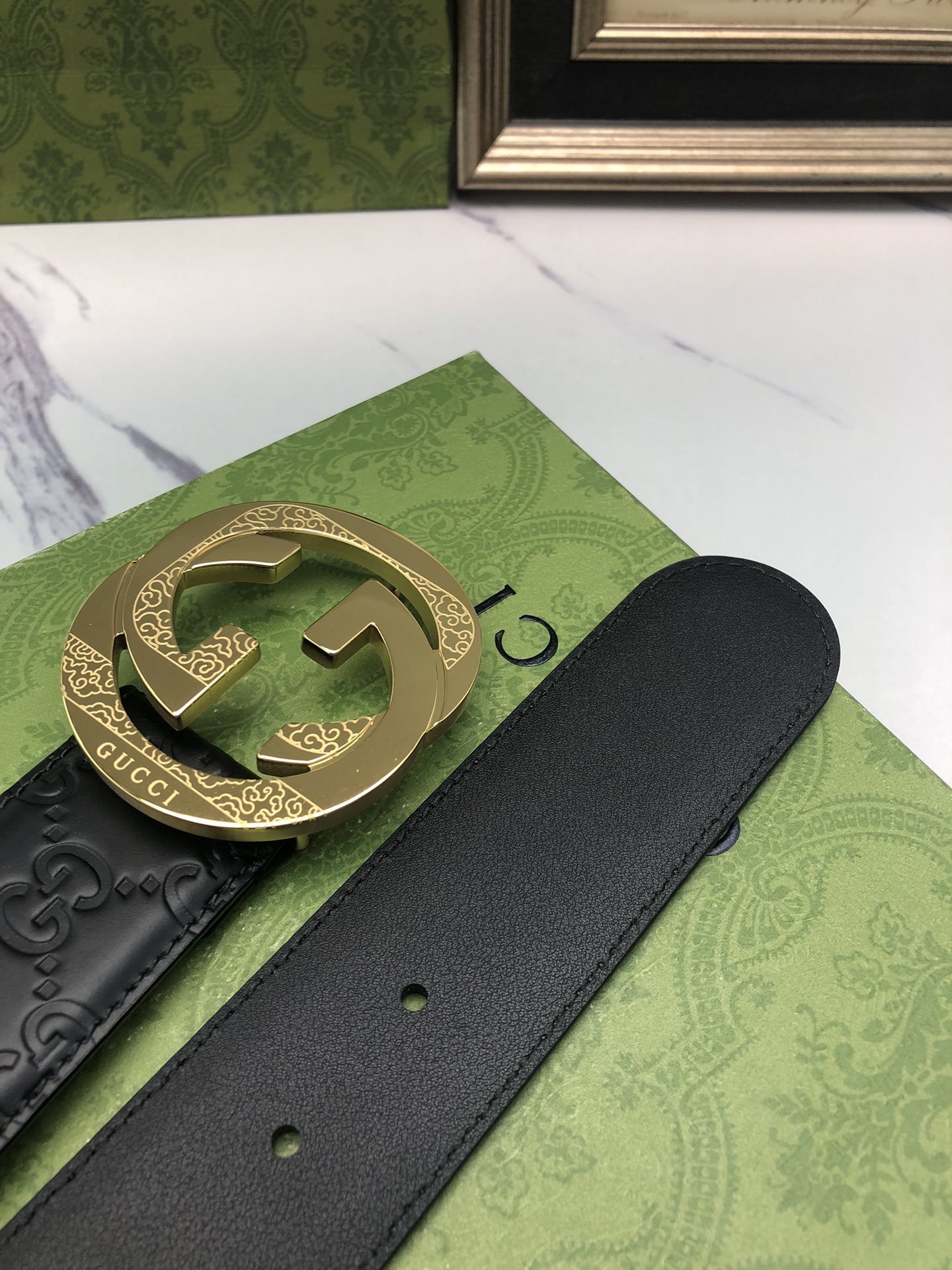 古驰原单头层牛皮压G面内衬头层小牛皮