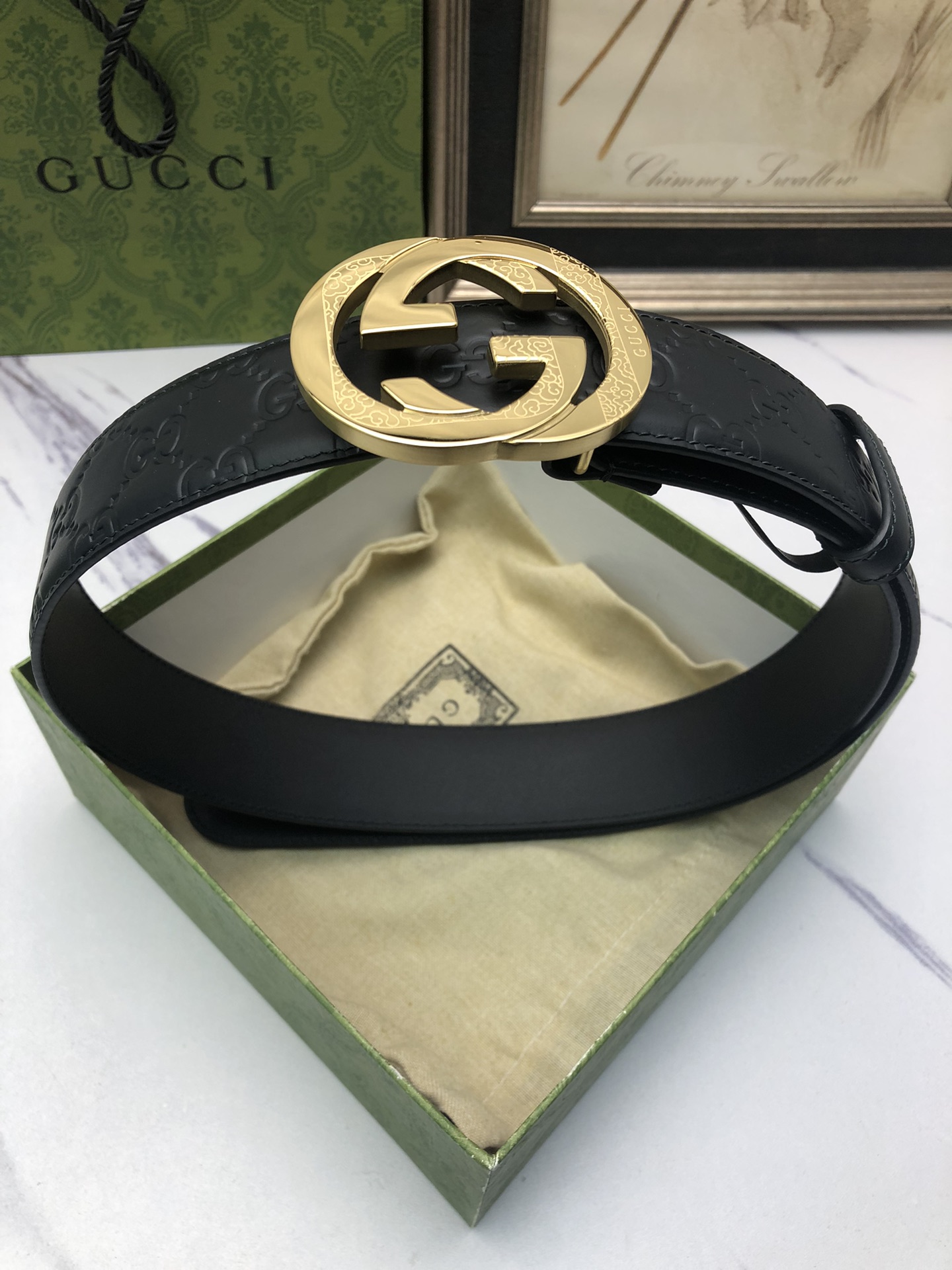 古驰原单头层牛皮压G面内衬头层小牛皮