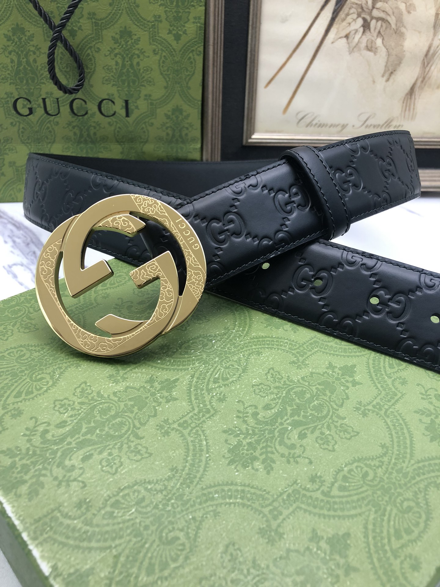 古驰原单头层牛皮压G面内衬头层小牛皮