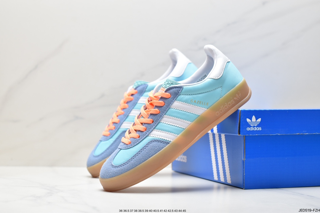 Adidas Originals Gazelle Indoor retro clover non-slip transparent rubber sneakers classic sneakers HQ9017