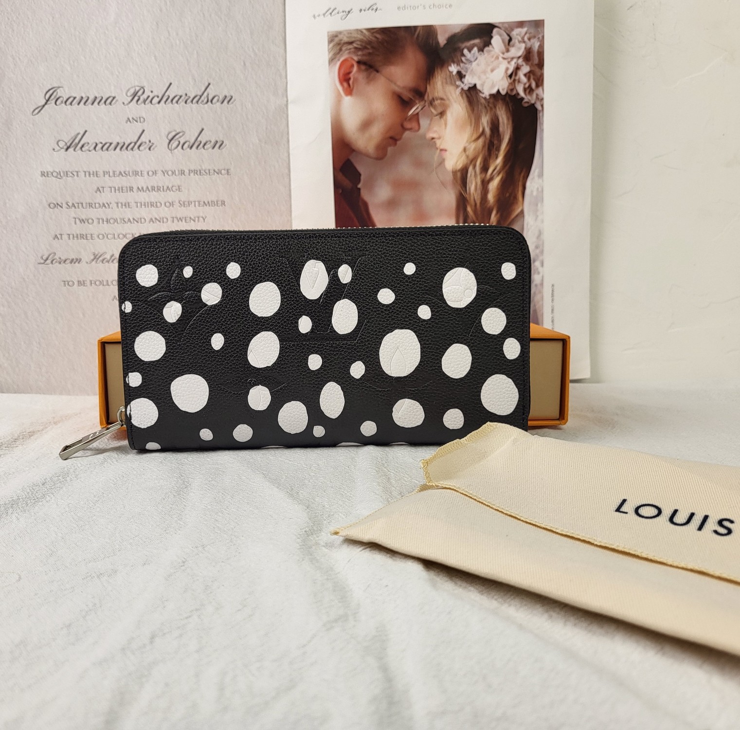 Leather wallet interior showing card slots and pockets