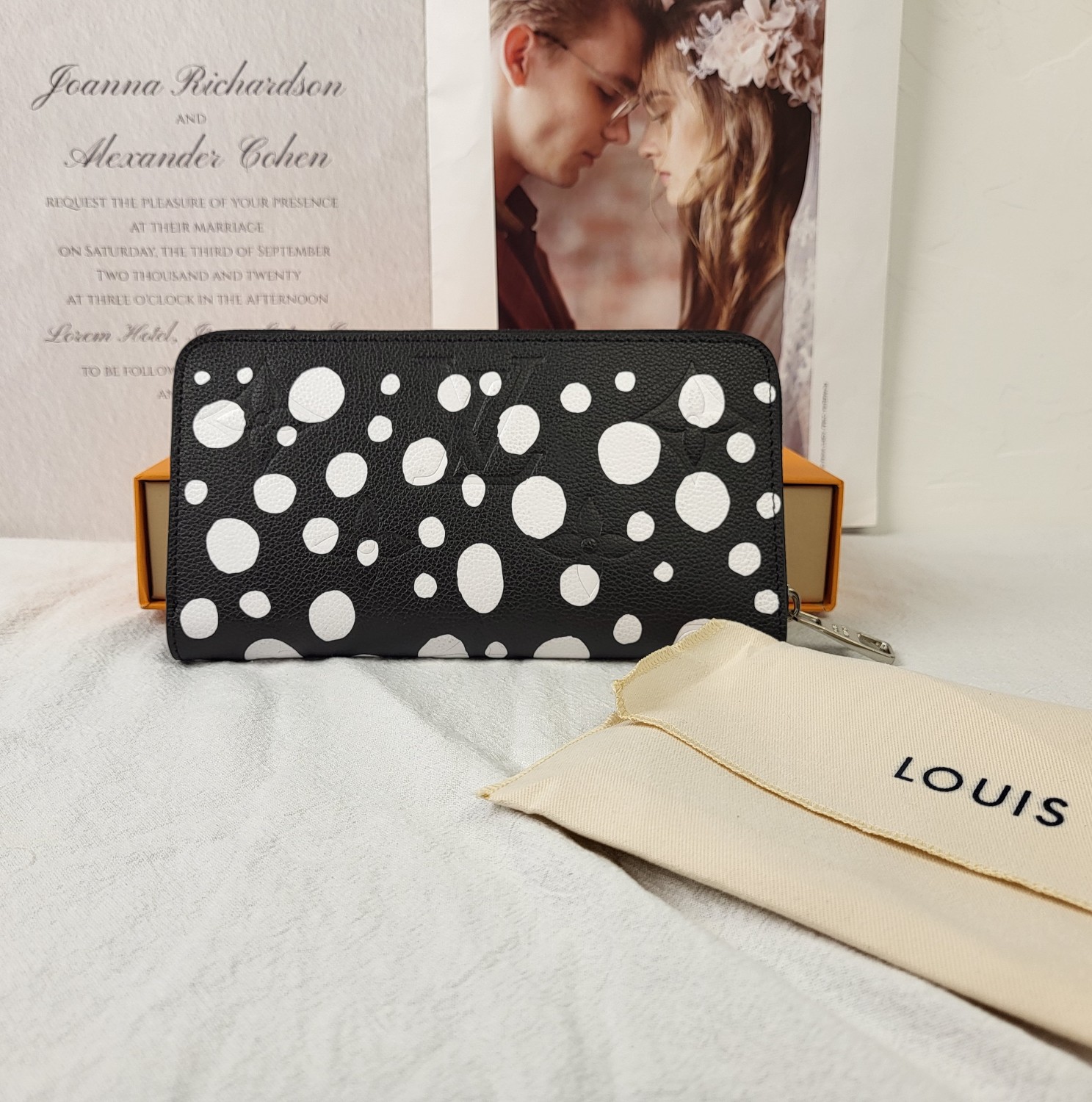 Leather wallet showing leather grain and texture detail