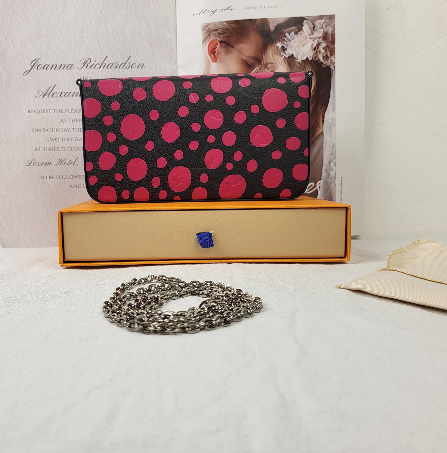 Louis Vuitton x Yayoi Kusama leather detail