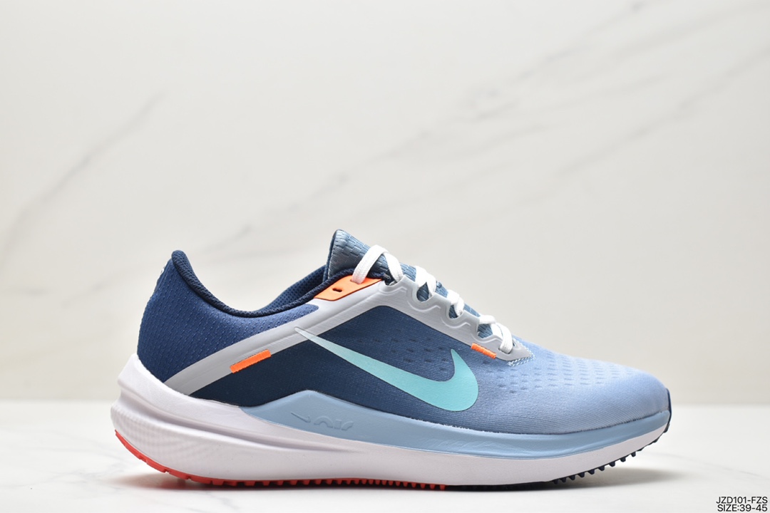 跑步鞋, 耐克, Zoom Air, Zoom, Swoosh, Nike Air Zoom Winflo 10, Nike Air, NIKE, DV4023-103, Air Zoom - 耐克 Nike Air Zoom Winflo 10 防滑耐磨 透气减震 低帮 休闲跑步鞋 蓝白 DV4023-103