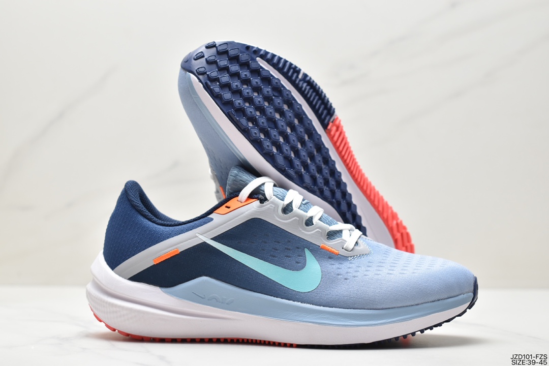 跑步鞋, 耐克, Zoom Air, Zoom, Swoosh, Nike Air Zoom Winflo 10, Nike Air, NIKE, DV4023-103, Air Zoom - 耐克 Nike Air Zoom Winflo 10 防滑耐磨 透气减震 低帮 休闲跑步鞋 蓝白 DV4023-103