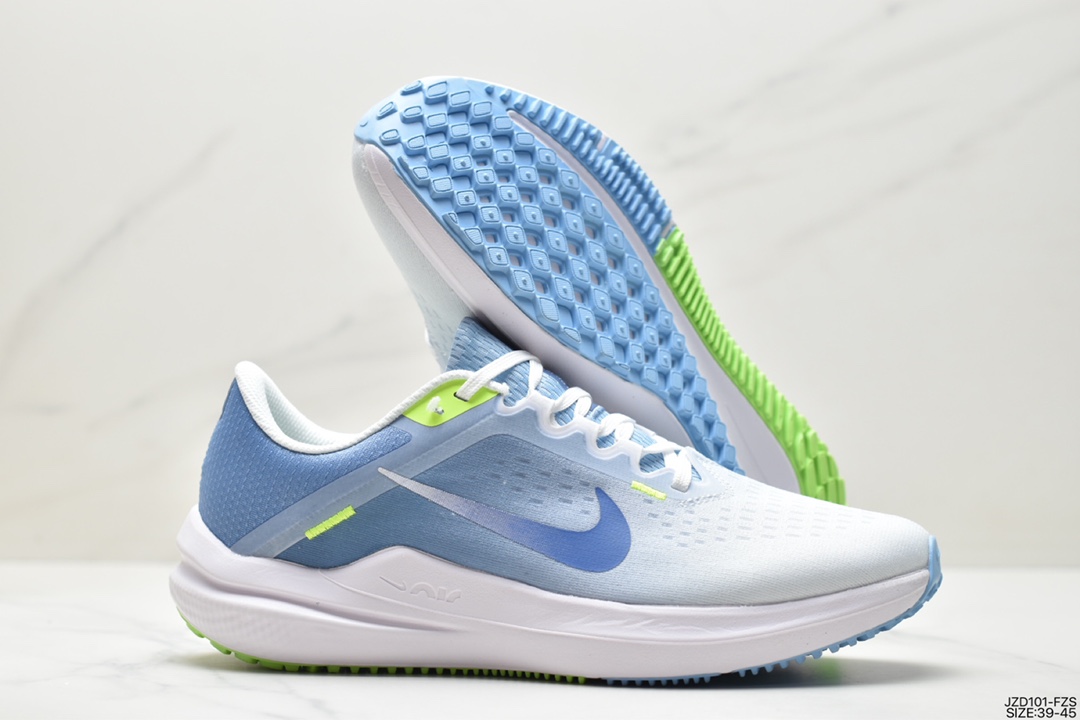 跑步鞋, 耐克, Zoom Air, Zoom, Swoosh, Nike Air Zoom Winflo 10, Nike Air, NIKE, DV4023-103, Air Zoom - 耐克 Nike Air Zoom Winflo 10 防滑耐磨 透气减震 低帮 休闲跑步鞋 蓝白 DV4023-103