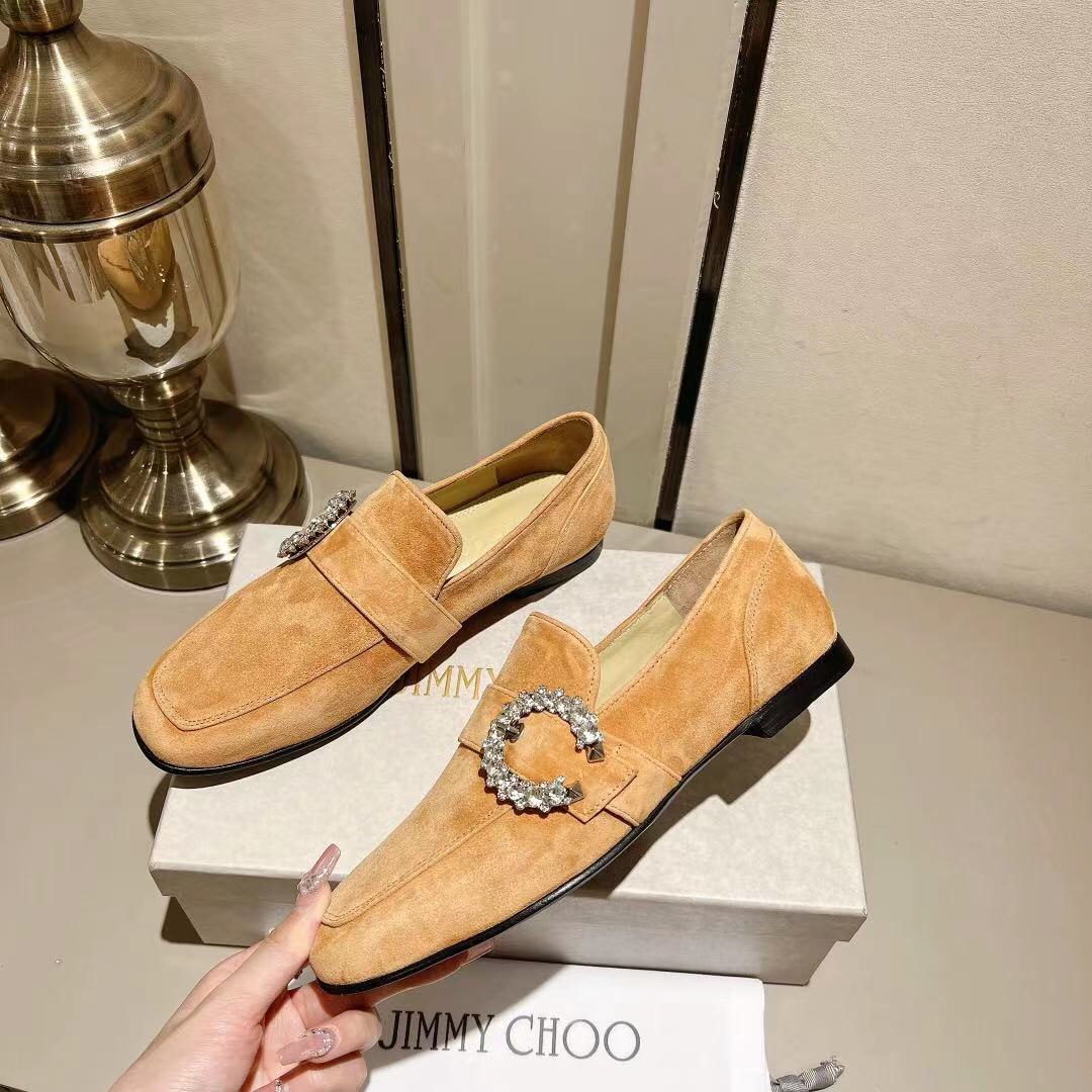 Flawless
 Jimmy Choo Shoes Loafers Practical And Versatile Replica Designer
 Black Brown Silver White Set With Diamonds Cashmere Genuine Leather Sheepskin Spring Collection