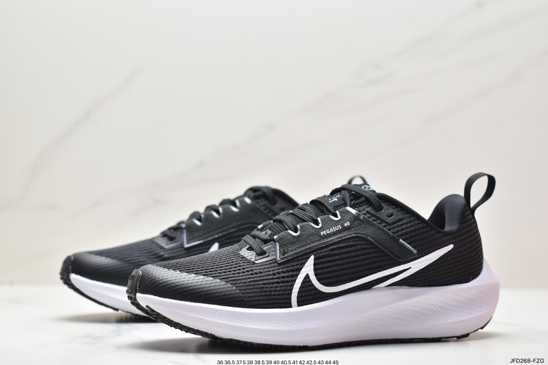 170 Nike Air Zoom Pegasus 40 Wide”White/Obsidian”40代超级飞马涡轮慢跑鞋 DX2498-001