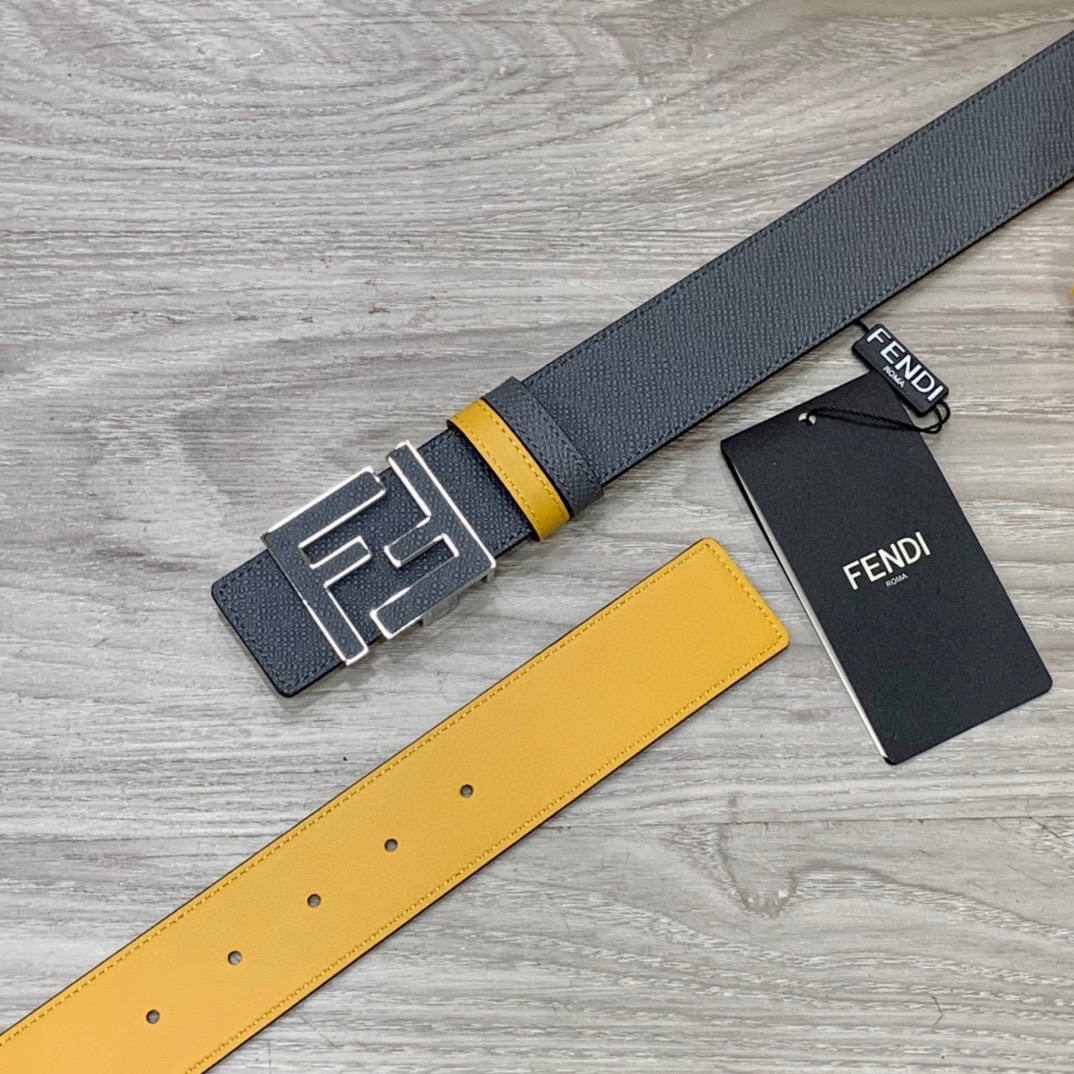 FENDl芬迪宽40MM双面原版小牛