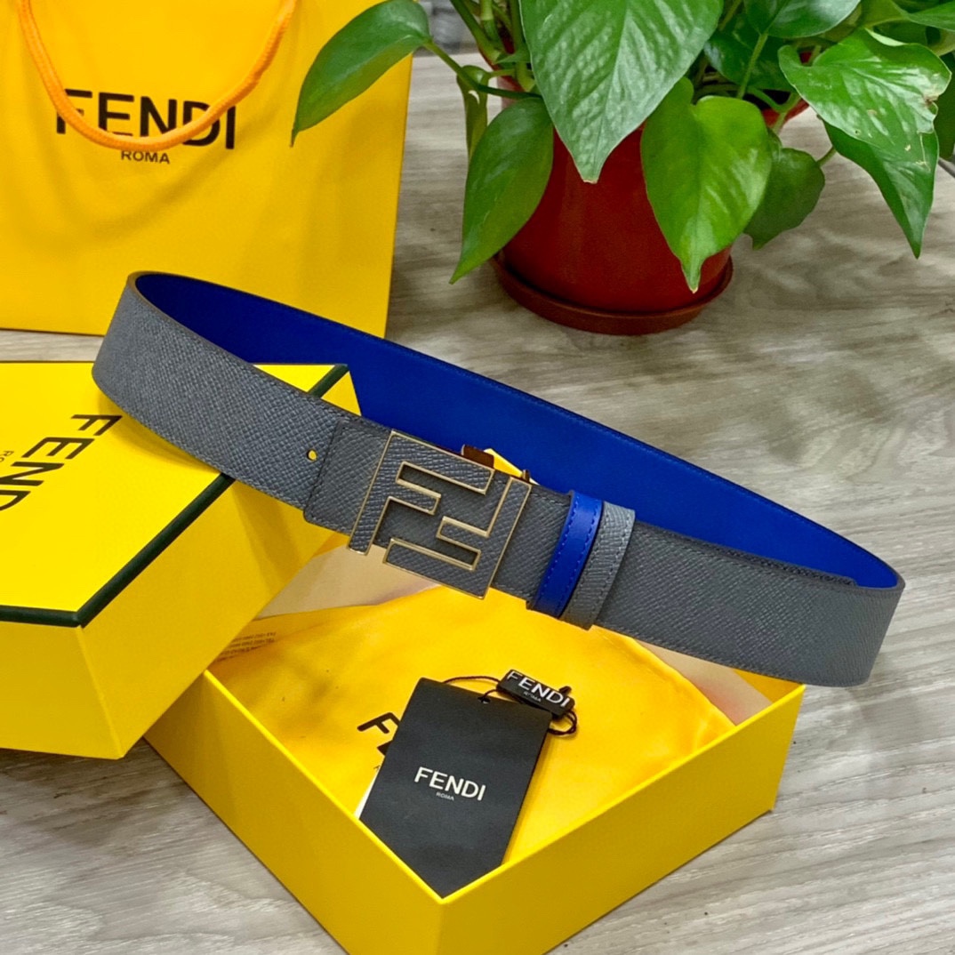 FENDl芬迪宽40MM双面原版小牛