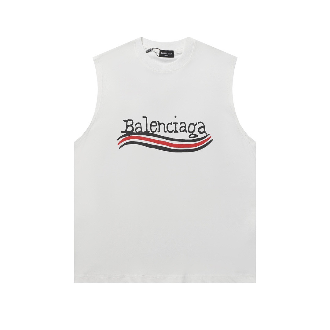 Balenciaga Clothing Shirts & Blouses Tank Tops&Camis Black White Unisex