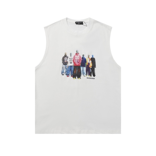 Balenciaga Sleeveless Graphic Print Tank Top, Unisex Trendy Loose Fit Street Style 1 Balenciaga Sleeveless Graphic Print Tank Top, Unisex Trendy Loose Fit Street Style