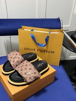 Louis Vuitton Shoes Slippers Luxury 7 Star Replica
 Printing Rubber Sheepskin