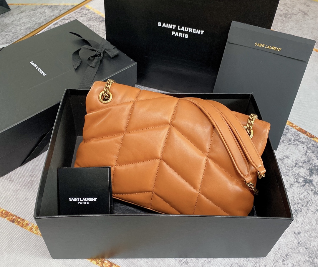 Yves Saint Laurent Loulou Puffer Caramel Lambskin Shoulder Bag 2 i1685261399 4801 1