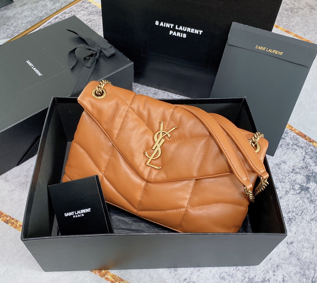 Yves Saint Laurent Loulou Puffer Caramel Lambskin Shoulder Bag 1 i1685261426 7090 0