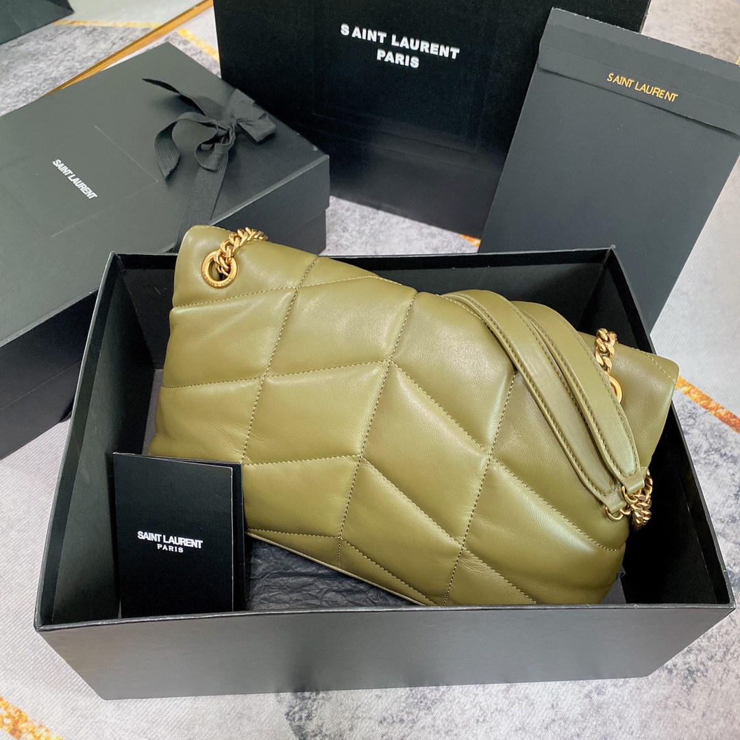 Yves Saint Laurent Loulou Puffer Medium Olive Green Shoulder Bag 3 i1685261628 3981 1