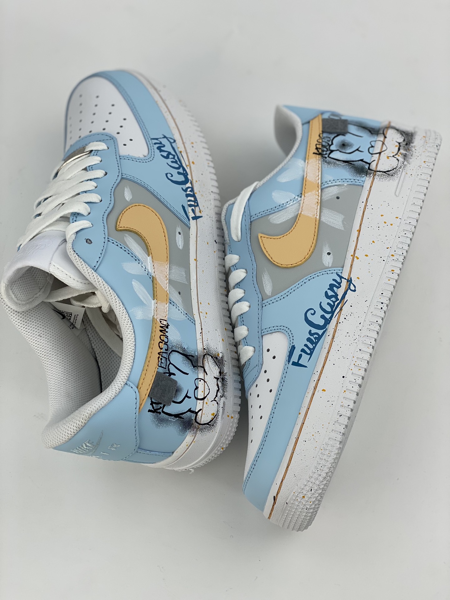 Nike Air Force 1 Low 07 White and Blue Graffiti CW2288-111