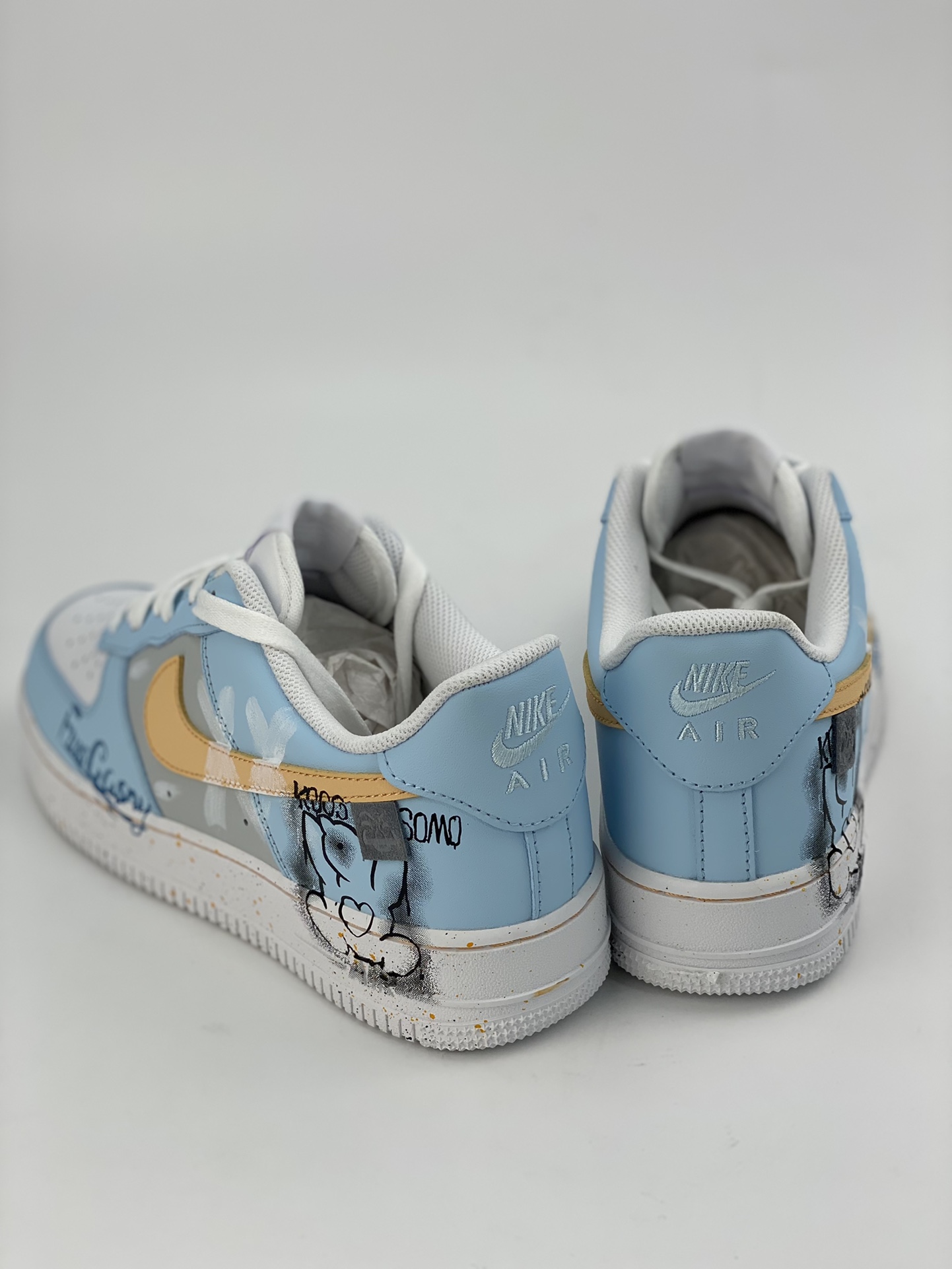 Nike Air Force 1 Low 07 White and Blue Graffiti CW2288-111