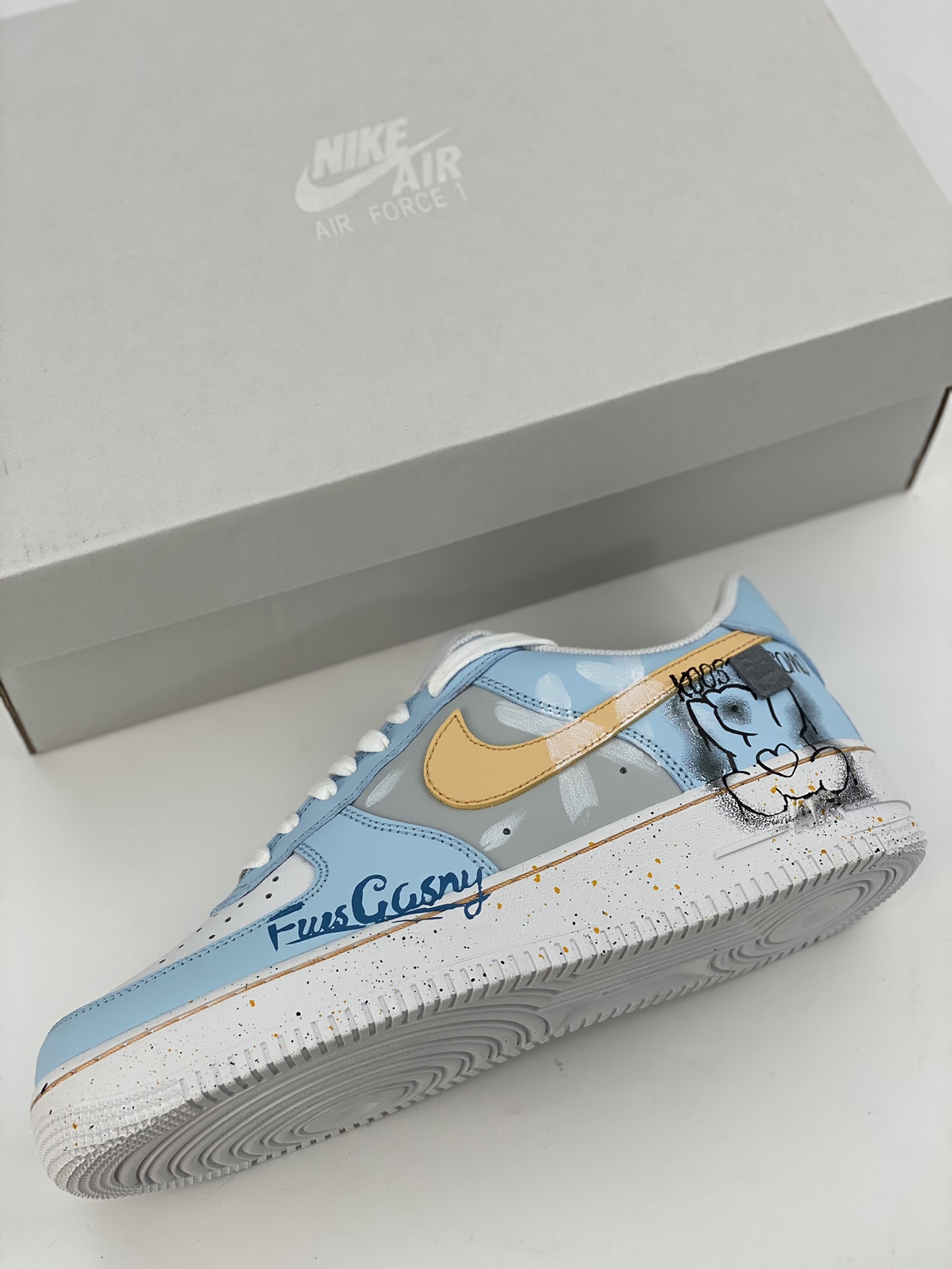 Nike Air Force 1 Low 07 White and Blue Graffiti CW2288-111