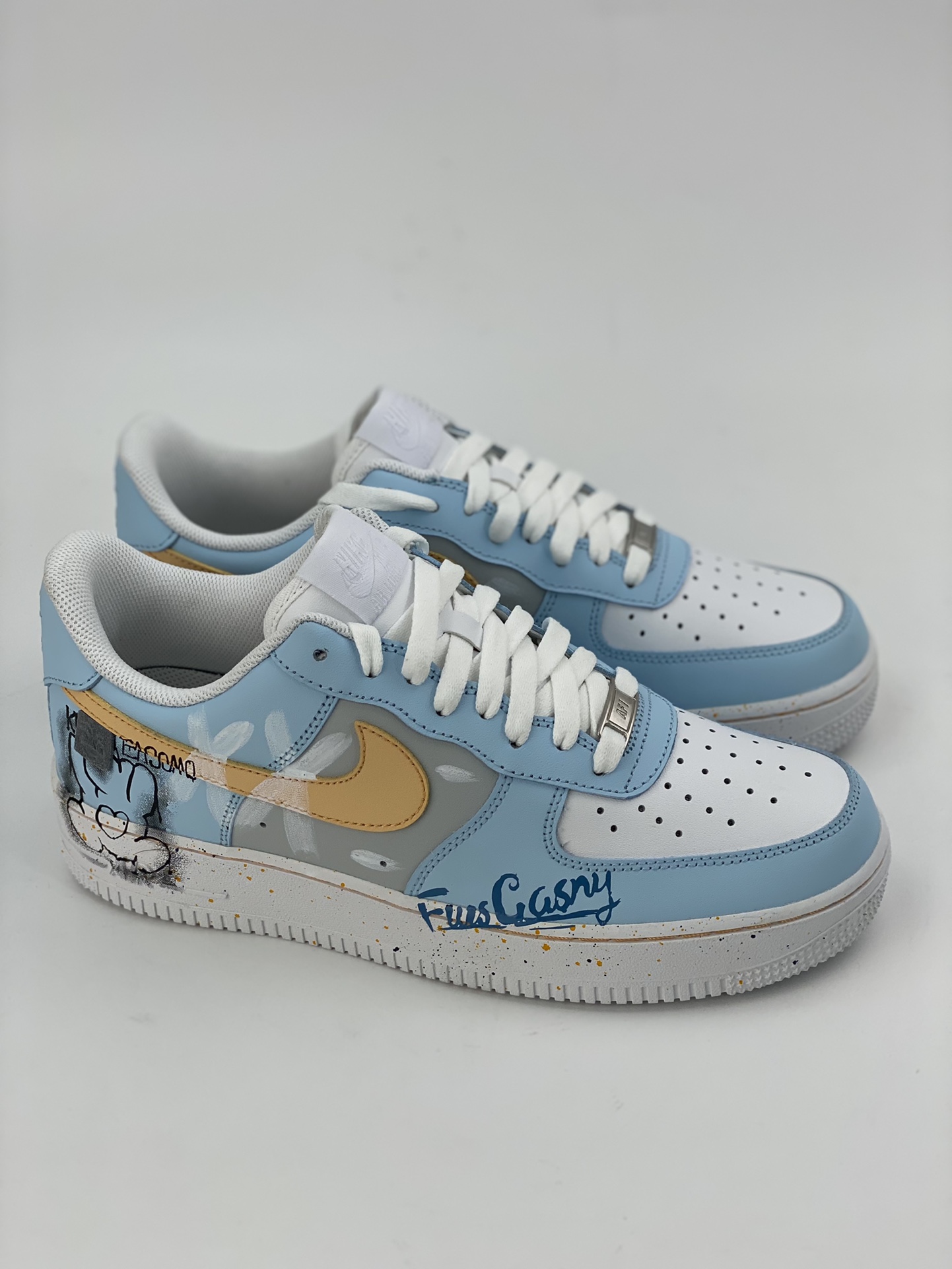 Nike Air Force 1 Low 07 White and Blue Graffiti CW2288-111