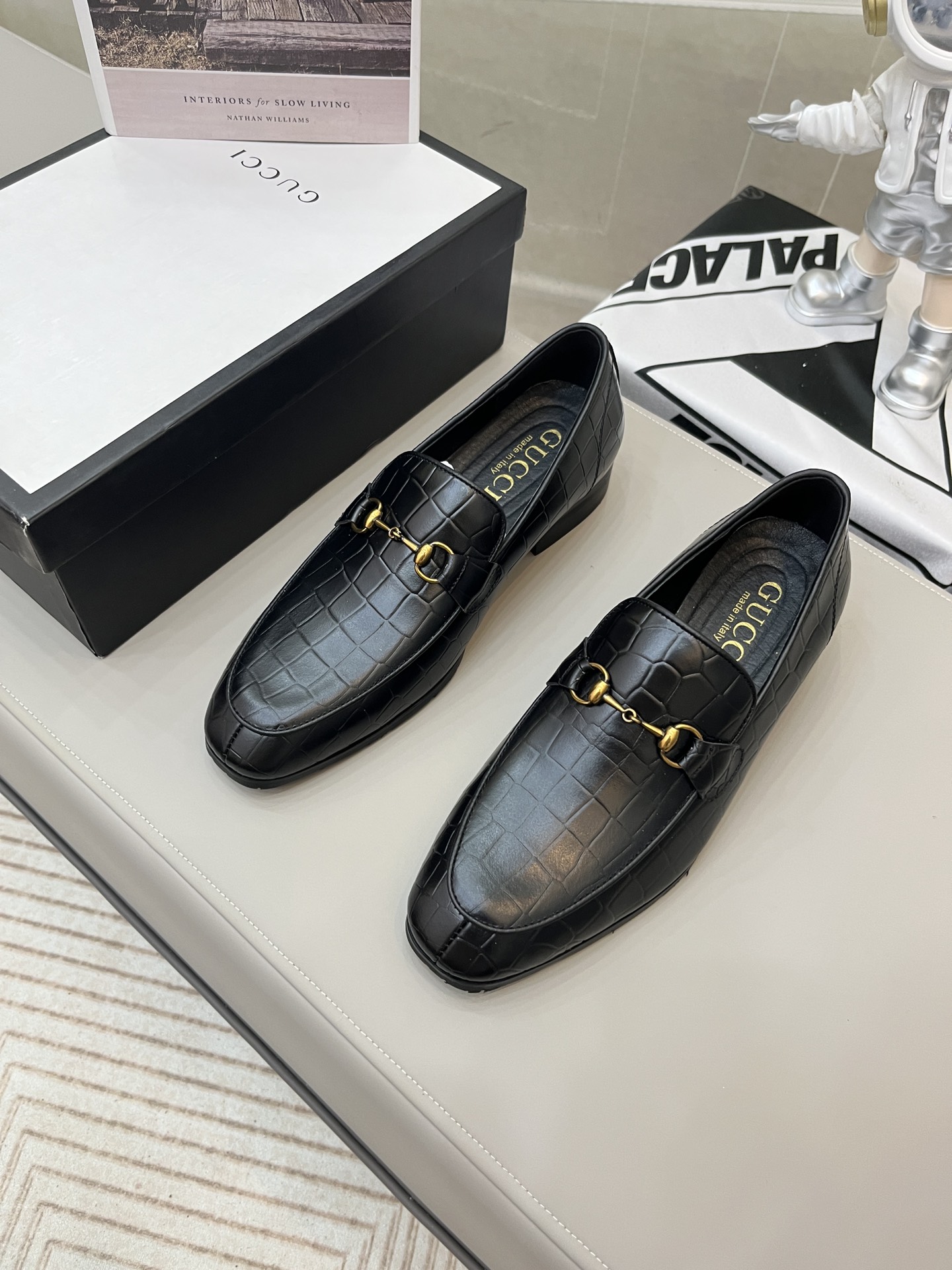 Gucci Skórzane Buty Oxford Hurtowy sklep repliki
 Czarny Mężczyźni Guma Casual