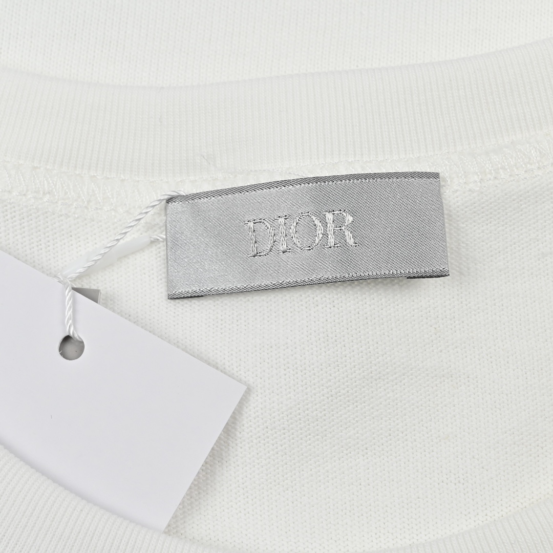 160 DIOR/迪奥2023SS春夏新品植绒字母印花短	袖