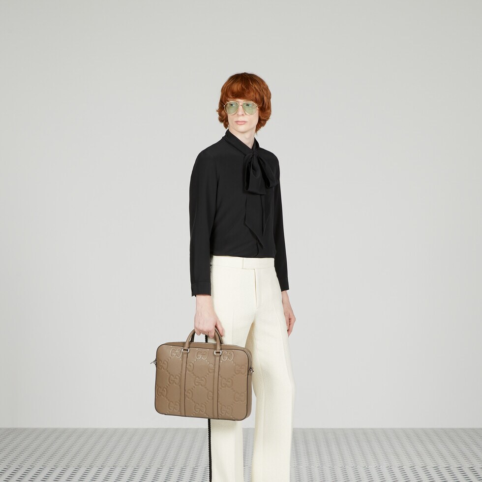 658573 Gray Briefcase Gucci