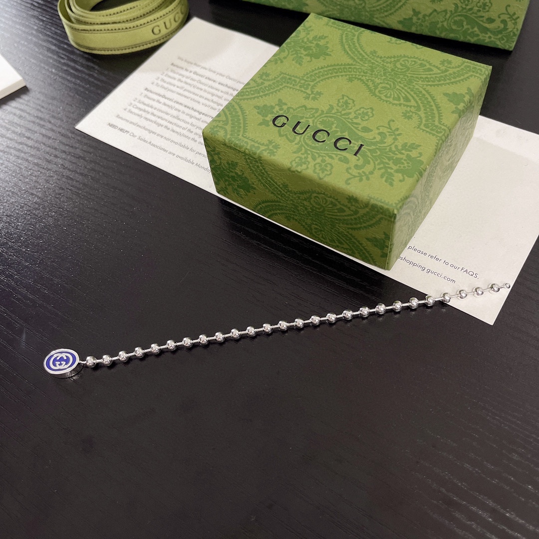  新款GUCCI古驰互扣式双G珠链式项链