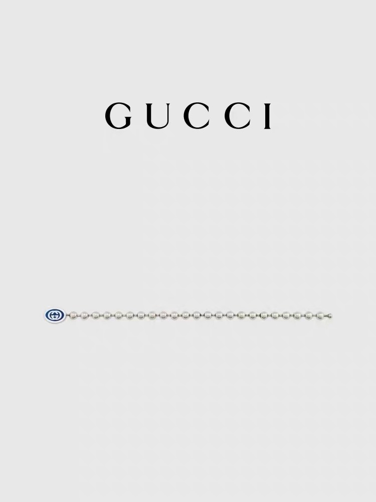  新款GUCCI古驰互扣式双G珠链式项链