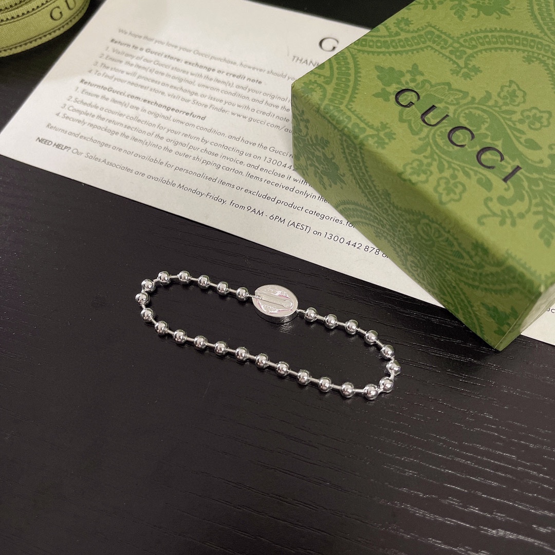  新款GUCCI古驰互扣式双G珠链式项链