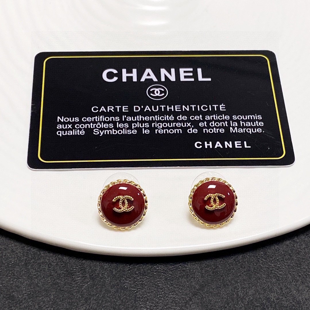新款Chanel小香新年红色耳钉专柜